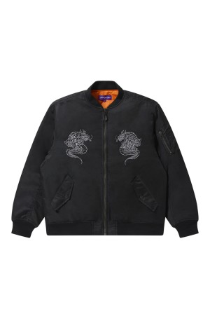 DRAGONS EMBROIDERED BOMBER JACKET - BLACK (BEPFW25OT06)