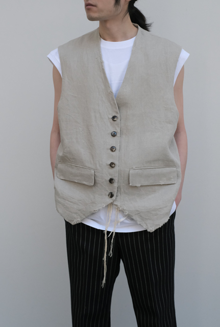 Midorikawa 19AW silk wool belted vest