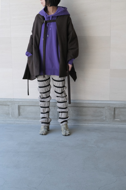 pelleq Shirring striped trousers