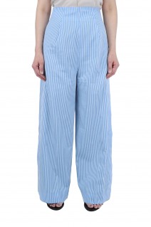 Cotton Stripe Side Tuck Wide Pants (013-021-WP24)