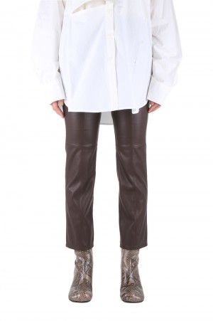 Ecoleather Pants -DARK BROWN (12020716)