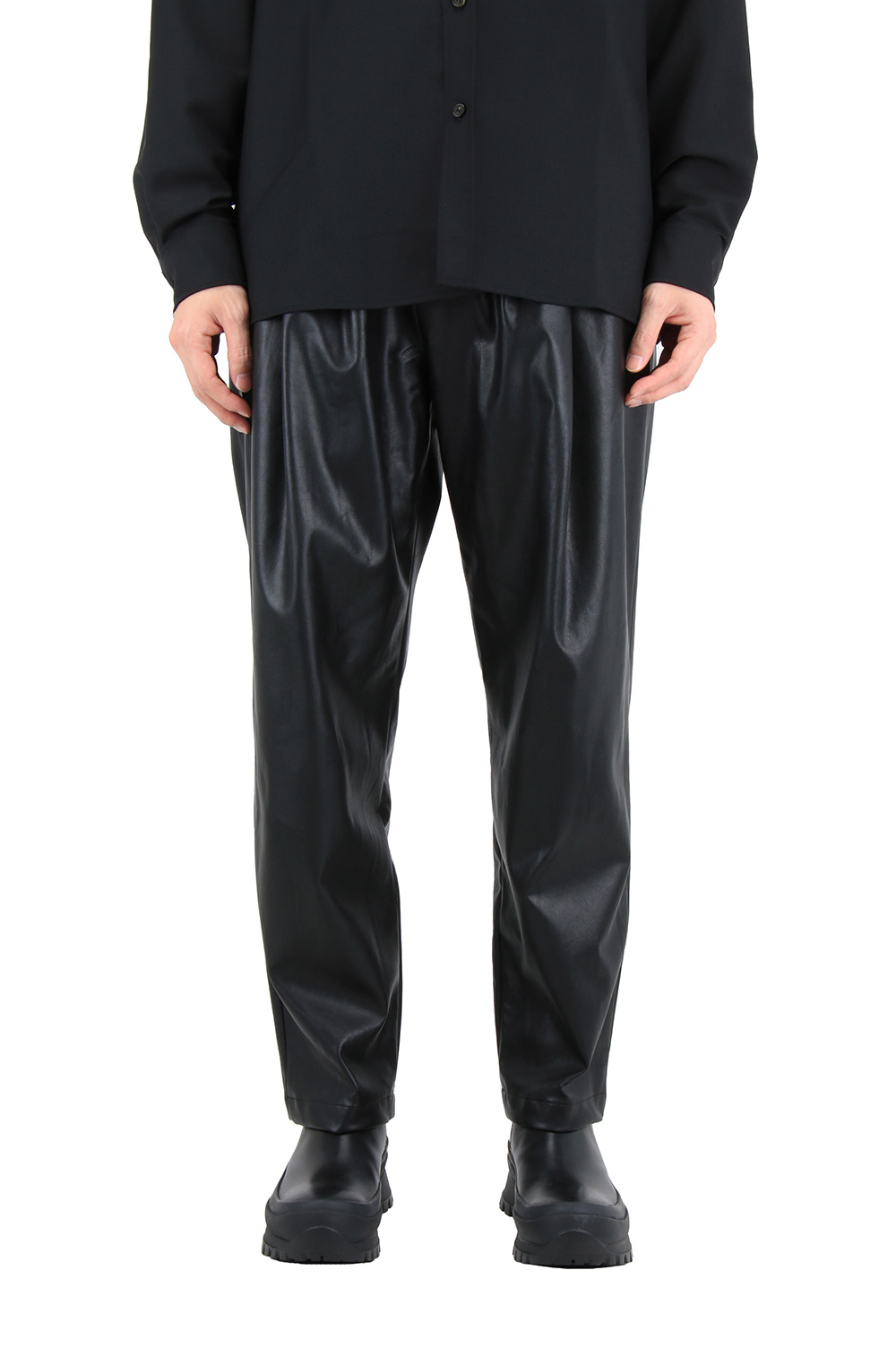 21ss stein FAKE LEATHER TROUSERS