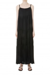 GYPSET RUCKLE FLARED DRESS -Black (TNH21100-37)
