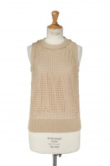 Mesh Knit Tops -BEIGE(12110501)