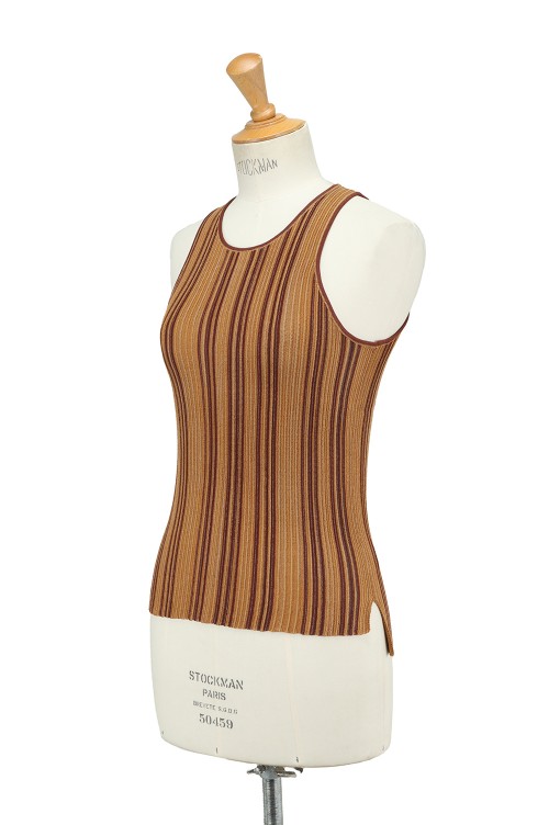 Stripe Knit Tanktop -ORANGE(12110519) | セレクトショップ｜DeepInsideinc.com Store