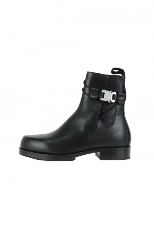 1017 ALYX 9SM LOW BUCKLE BOOT WITH LEATHER SOLE/BLACK(AAUBO0038LE01)