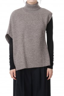 Asymmetry Wool Knit Vest -Brown (015-021-KT17)
