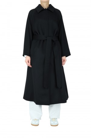 Wool Beaver belted Coat (GL213-10118B)
