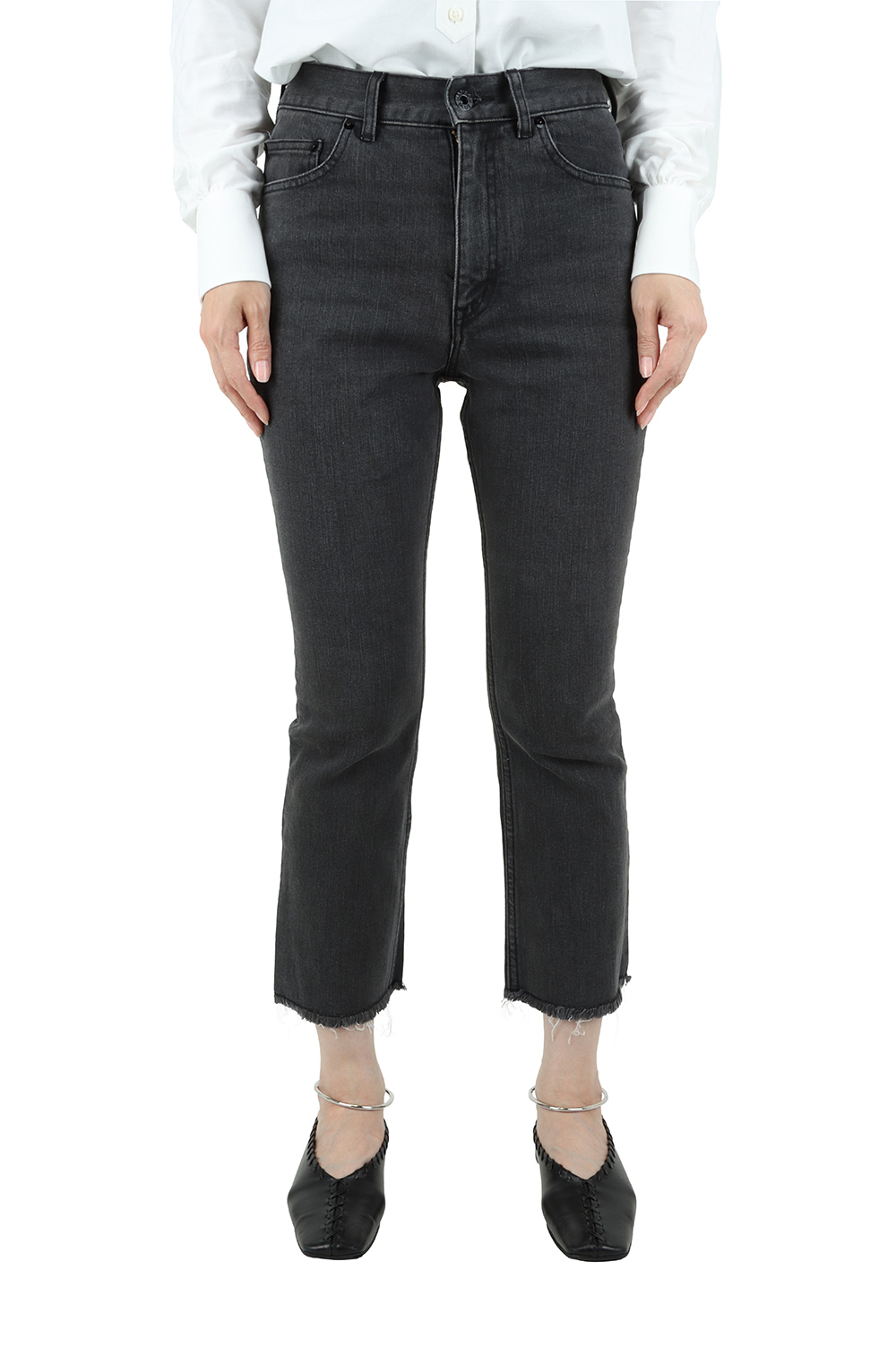 MADISON BLUE HEM CUT SLIM フレアデニム グレー MADISONBLUE(マディソンブルー)のHEM CUT SLIM FLARE DENIM通販