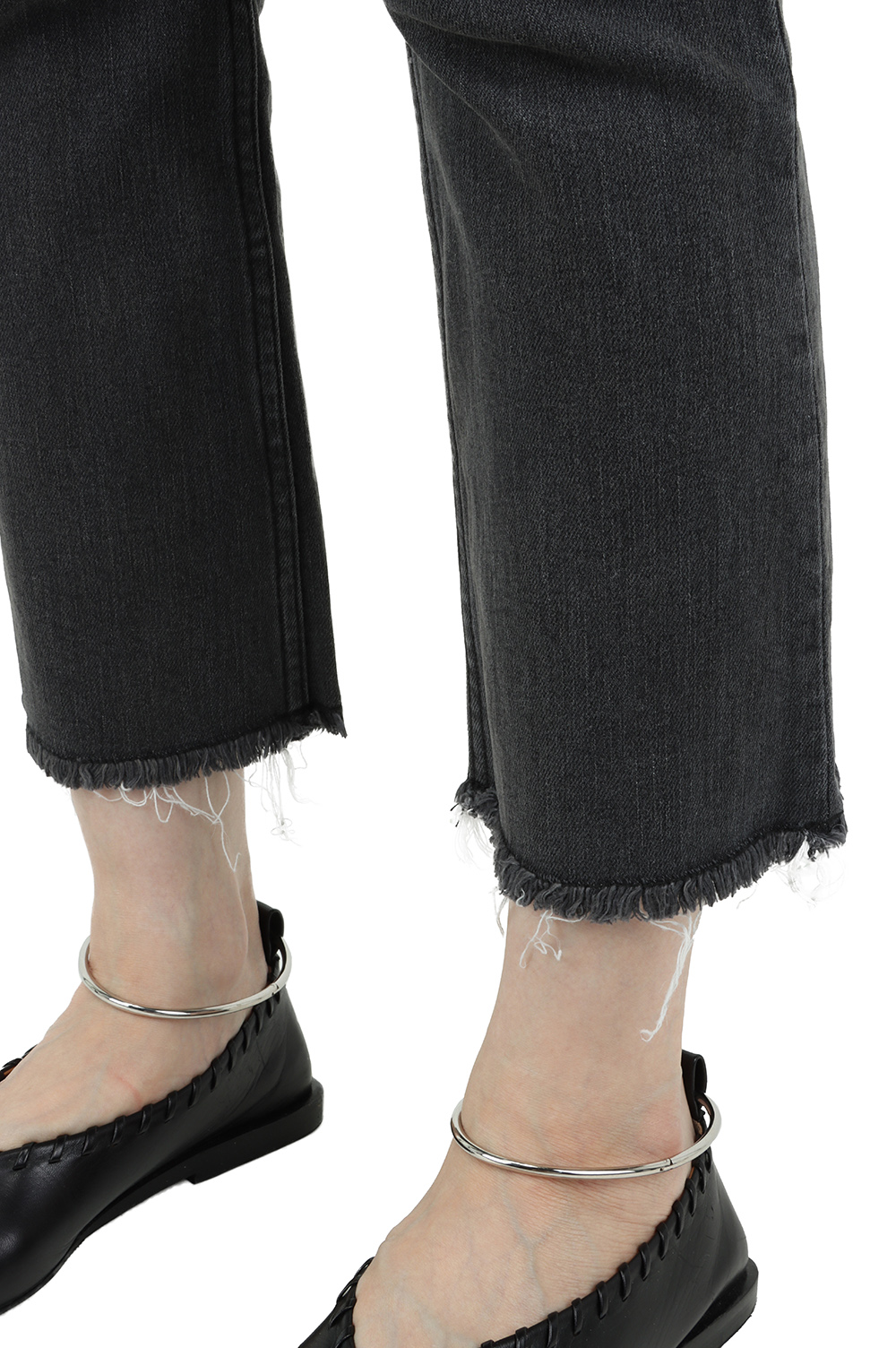 HEM CUT SLIM FLARE DENIM (VM) -LT.BLACK (MB999-3002