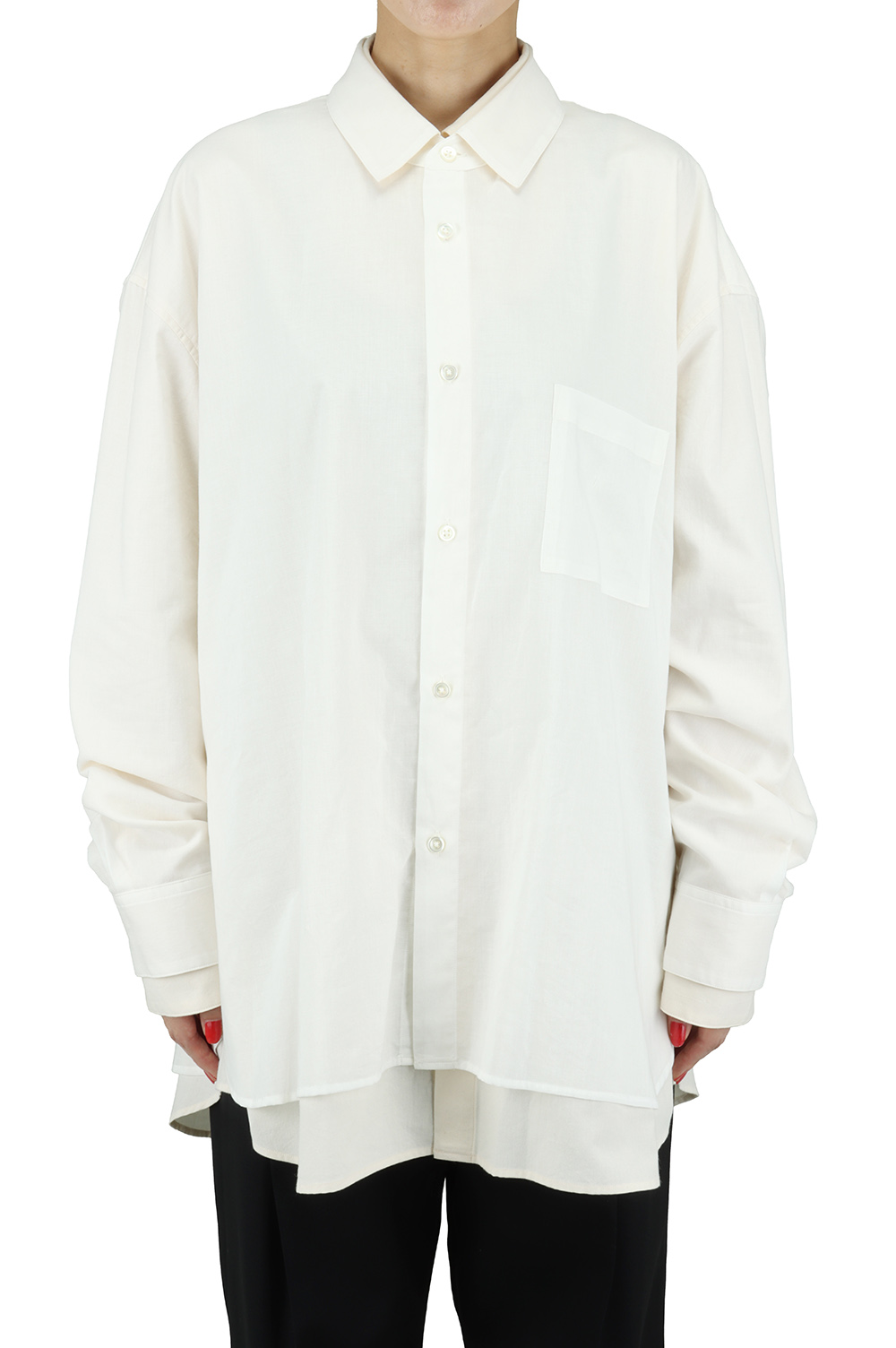 OVERSIZED LAYERED GAUZE SHIRT stein | aeondelight-vietnam.com.vn