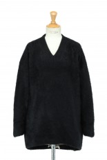 ATON -women- V Neck Sweater-BLACK(KRAGIW0900)