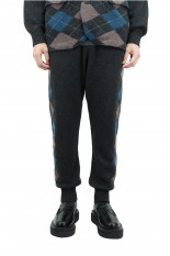 Undercover Ca Intarsia Argyle Knit Jogger PT(UC2A4505)-CHARCOAL-
