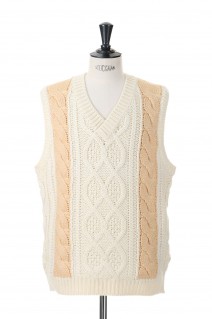Cable Stitch Vest(DWUB039)-White-