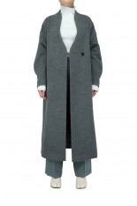 Mame Kurogouchi Mosser Wool Cashmere Collarless Coat (MM21FW-CO031)