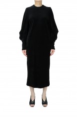 Mame Kurogouchi Ribbed Velour Jersey Dress (MM21FW-JS047)