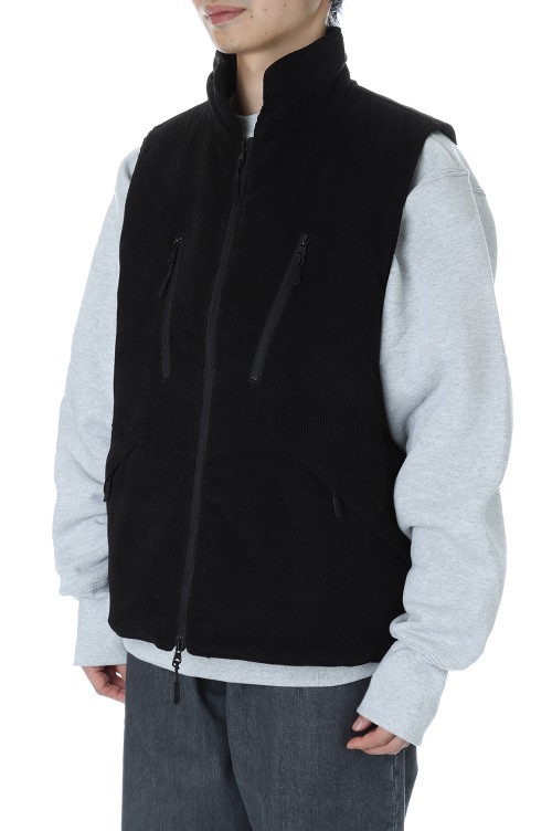 is ness / CORDUROY PADDING VEST   BLACK AAB   セレクト