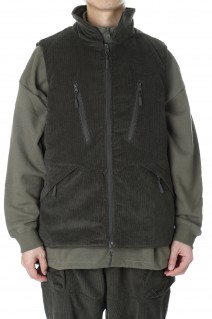 x is-ness / CORDUROY PADDING VEST - OLIVE (21AAB-0004)