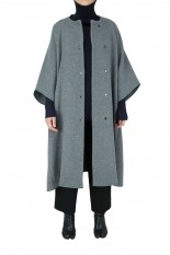 Iirot Fine wool brushed cape -Gray (016-021-WC09)