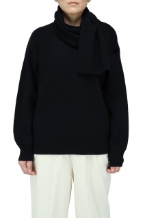 Scarf Neck knit -Navy (016-021-KT14)
