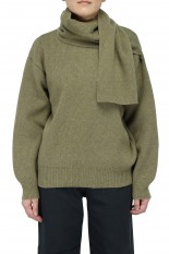 Iirot Scarf Neck knit -Olive (016-021-KT14)