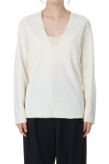 Hybrid honeycomb V neck P/O-IVORY(PA21-CS05)