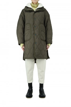 W'S QUILTED LONG COAT -OLIVE DRAB (WTW21209SK)