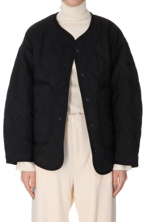W'S NO COLLAR QUILTED JACKET -BLACK (WTW21210SK)