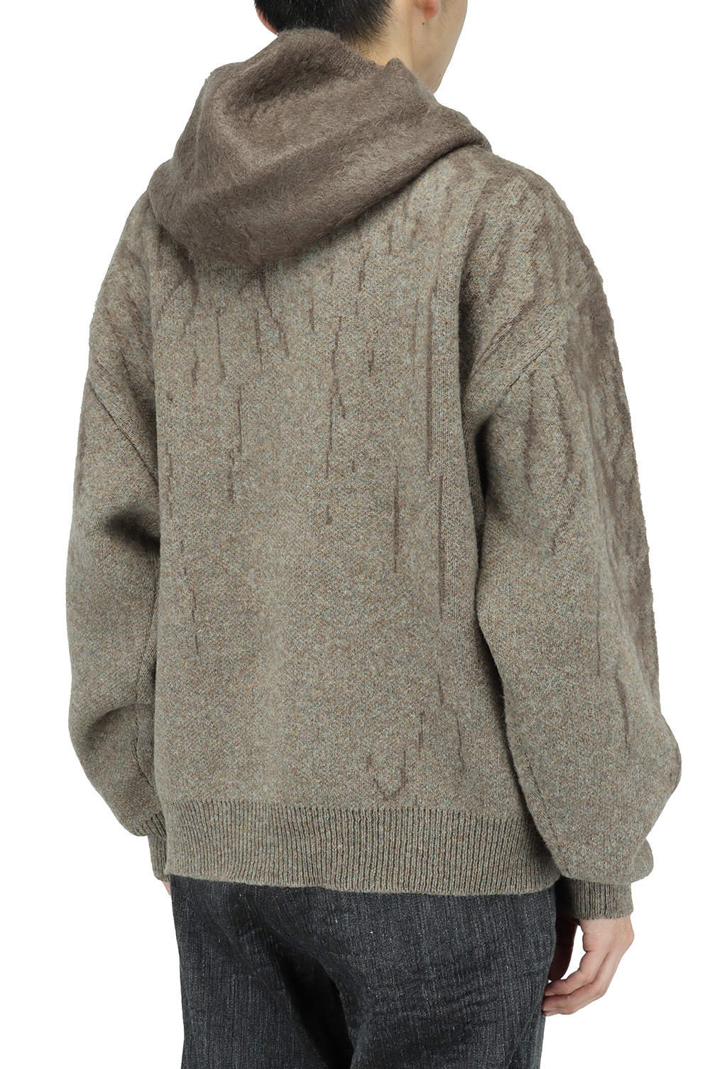 amachi “Rainy Pattern Knit Hoodie amachi. Rainy Pattern Knit Hoodie [AY9-27]