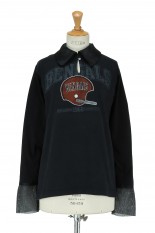 Organdy Collar T Long -BLACK  L-size-2 (SR-21AW-29)