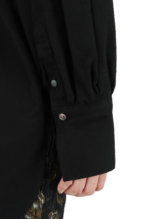 【SALE / 40%OFF】Lace up Blouse-BLACK (E21AW/T-01) EBONY(エボニー) Lace Peplum Top | White House Black Market