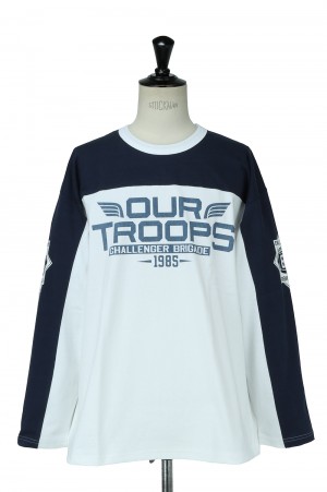 Challenger HEAVY WEIGHT TROOPS TEE / WHITExNAVY (CLG-CS 021-005)