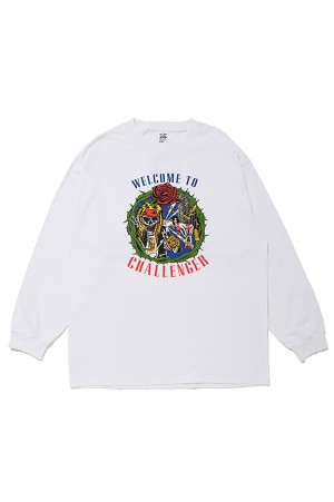 Challenger L/S WELCOME TO CHALLENGER TEE / WHITE (CLG-TS 021-035)
