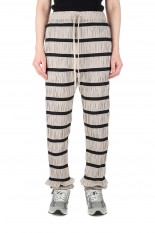 pelleq Shirring striped trousers -BLACK (PT0605-WS21)