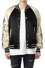 SATIN FLAMES SOUVENIR JACKET-BLACK(PS22MOS020-001)