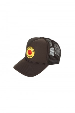Serving The People STP SMILEY FACE TRUCKER HAT / BROWN
