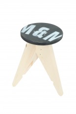 M&M Circle Stool -Small- Seat painting / M＆M logo