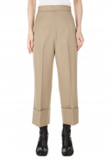 Virgin Wool Cropped Pants -Beige (017-022-WP09)