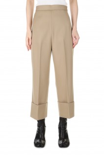 Virgin Wool Cropped Pants -Beige (017-022-WP09)