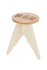 M&M Circle Stool -Small- Seat Laser processing / M＆M logo