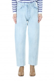 HEM CUT OFF STRAIGHT D/DENIM ICE WASH (MB999-3008)
