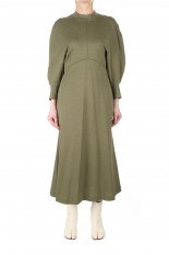 Mame Kurogouchi Classic Cotton Dress -Khaki (MM22PS-JS728)
