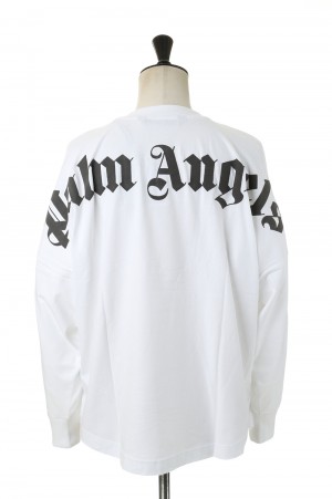 Palm Angels CLASSIC LOGO OVER LONG SLEEVE TEE / WHITE（PMAB001C99JER0011001）