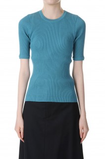 GIZA HIGH GAUGE RIB KNIT TEE -Blue (A00T02HR)