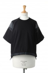 sacai -Women- Jersey x Satin T-Shirt -Black (22-05979)