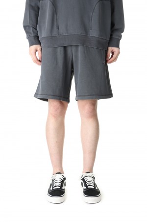 PIGMENT DYED  SWEAT SHORTS - CHARCOAL (WT22048IS)