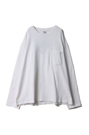 BAGGY TEE L/S COTTON HEAVY JERSEY-WHITE(F272100C)
