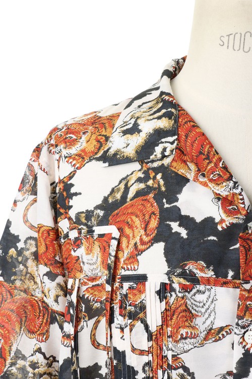 Tiger Open Collar Shirt -White (22SS S-2) | セレクトショップ