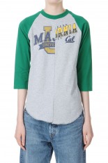 Baseball top / Ladies size-GRAY/GREEN(cc22ss-07)