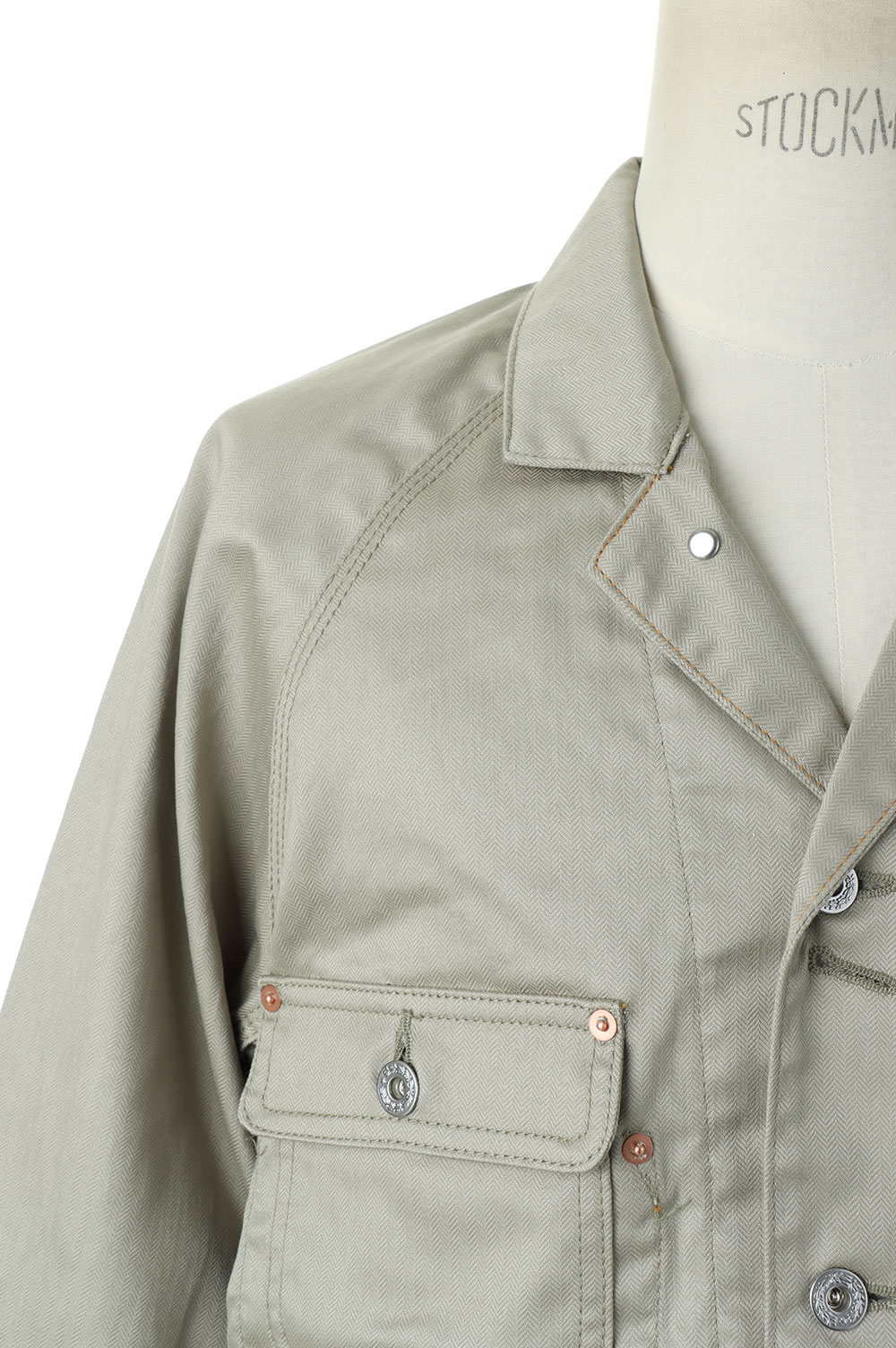 HERRINGBONE COVERALLS-KHAKI-(22SSJK04) | セレクトショップ